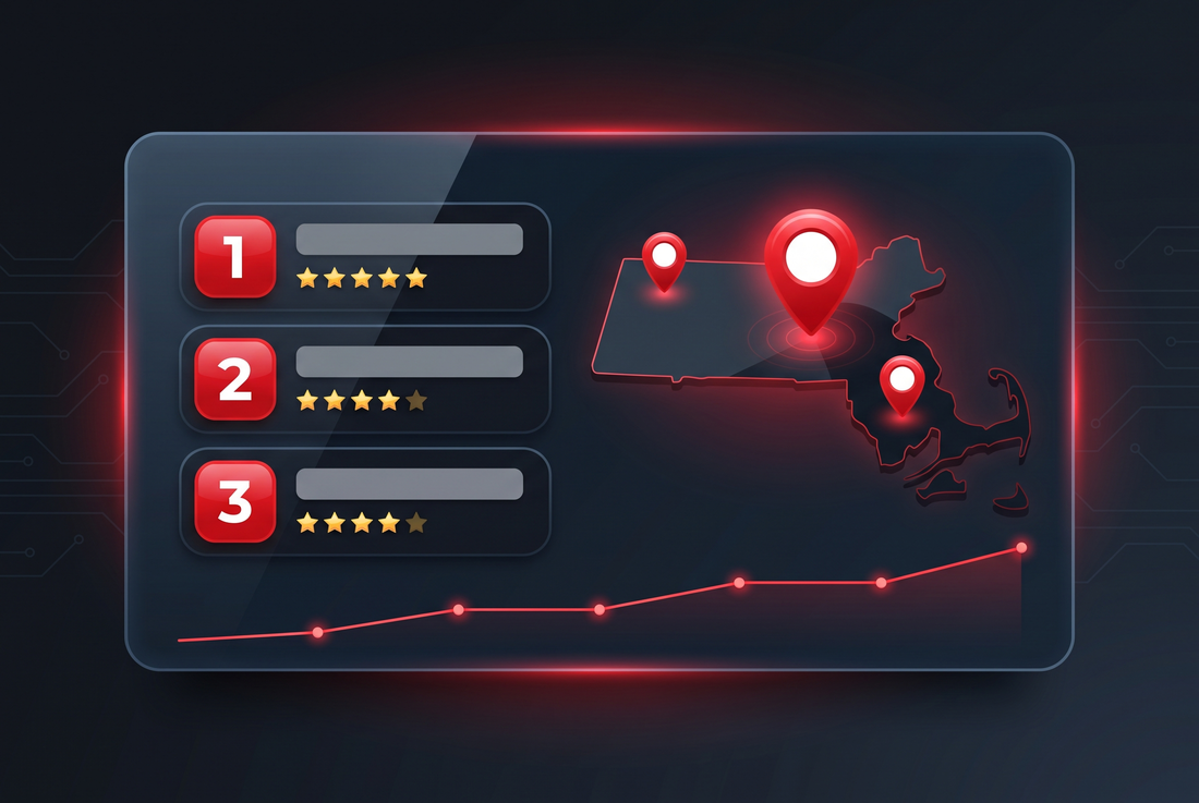 A Google Ads account dashboard showing call tracking and cost per booked call for a Massachusetts small business