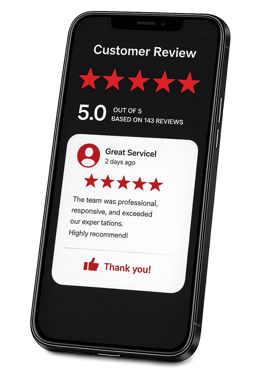 A Google Ads landing page for a Woburn home-services business with a phone number and a simple request form